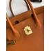Hermes Birkin 25 Handmade Bag In Orange Clemence Leather Hermes Birkin 25 Handmade Bag In Orange Clemence Leather