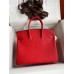 Hermes Birkin 25 Handmade Bag In Red Clemence Leather Hermes Birkin 25 Handmade Bag In Red Clemence Leather