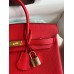 Hermes Birkin 25 Handmade Bag In Red Clemence Leather Hermes Birkin 25 Handmade Bag In Red Clemence Leather