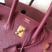 Hermes Birkin 25 Handmade Bag In Ruby Clemence Leather Hermes Birkin 25 Handmade Bag In Ruby Clemence Leather