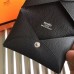 Hermes Calvi Card Holder In Black Epsom Leather