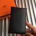 Hermes Calvi Card Holder In Black Epsom Leather
