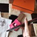 Hermes Oran Sandals In Rose Red Lizard Leather