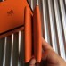 Hermes Calvi Card Holder In Orange Epsom Leather