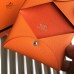 Hermes Calvi Card Holder In Orange Epsom Leather