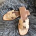 Hermes Oran Sandals In Beige Ostrich Leather