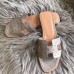 Hermes Oran Sandals In Grey Ostrich Leather
