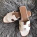 Hermes Oran Sandals In White Ostrich Leather