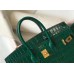 Hermes Birkin 25cm Bag In Green Embossed Crocodile Leather Hermes Birkin 25cm Bag In Green Embossed Crocodile Leather