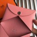 Hermes Calvi Card Holder In Pink Epsom Leather