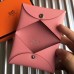 Hermes Calvi Card Holder In Pink Epsom Leather