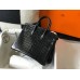 Hermes Birkin 25cm Bag In Black Embossed Crocodile Leather Hermes Birkin 25cm Bag In Black Embossed Crocodile Leather