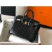 Hermes Birkin 25cm Bag In Black Embossed Crocodile Leather Hermes Birkin 25cm Bag In Black Embossed Crocodile Leather
