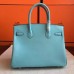 Hermes Birkin 25 Handmade Bag In Blue Atoll Epsom Calfskin Hermes Birkin 25 Handmade Bag In Blue Atoll Epsom Calfskin