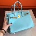 Hermes Birkin 25 Handmade Bag In Blue Atoll Epsom Calfskin Hermes Birkin 25 Handmade Bag In Blue Atoll Epsom Calfskin