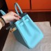 Hermes Birkin 25 Handmade Bag In Blue Atoll Epsom Calfskin Hermes Birkin 25 Handmade Bag In Blue Atoll Epsom Calfskin