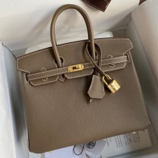 Hermes Birkin 25 Handmade Bag In Taupe Epsom Calfskin Hermes Birkin 25 Handmade Bag In Taupe Epsom Calfskin