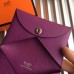 Hermes Calvi Card Holder In Purple Epsom Leather