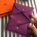 Hermes Calvi Card Holder In Purple Epsom Leather