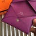 Hermes Calvi Card Holder In Purple Epsom Leather