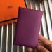 Hermes Calvi Card Holder In Purple Epsom Leather