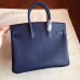 Hermes Birkin 25 Handmade Bag In Sapphire Epsom Calfskin Hermes Birkin 25 Handmade Bag In Sapphire Epsom Calfskin