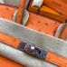 Hermes Birkin 25 Handmade Bag In Orange Ostrich Leather Hermes Birkin 25 Handmade Bag In Orange Ostrich Leather