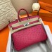 Hermes Birkin 25 Handmade Bag In Rose Red Ostrich Leather Hermes Birkin 25 Handmade Bag In Rose Red Ostrich Leather