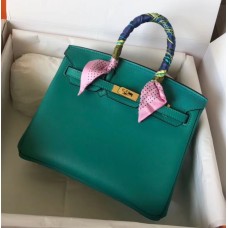 Hermes Birkin 25 Handmade Bag In Malachite Swift Leather Hermes Birkin 25 Handmade Bag In Malachite Swift Leather