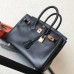 Hermes Birkin 25 Handmade Bag In Black Swift Leather Hermes Birkin 25 Handmade Bag In Black Swift Leather