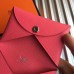 Hermes Calvi Card Holder In Rose Azalee Epsom Leather