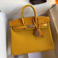 Hermes Yellow Touch Birkin 30cm Bag Shiny Niloticus Crocodile Skin Hermes Yellow Touch Birkin 30cm Bag Shiny Niloticus Crocodile Skin