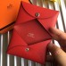 Hermes Calvi Card Holder In Red Epsom Leather