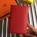 Hermes Calvi Card Holder In Red Epsom Leather