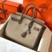 Hermes Birkin 30 Handmade Bicolor Bag In Grey Epsom Leather Hermes Birkin 30 Handmade Bicolor Bag In Grey Epsom Leather