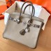Hermes Birkin 30 Handmade Bicolor Bag In Grey Epsom Leather Hermes Birkin 30 Handmade Bicolor Bag In Grey Epsom Leather