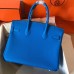 Hermes Birkin 30 Handmade Bag In Blue Clemence Leather Hermes Birkin 30 Handmade Bag In Blue Clemence Leather