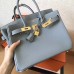 Hermes Birkin 30 Handmade Bag In Blue Lin Clemence Leather Hermes Birkin 30 Handmade Bag In Blue Lin Clemence Leather