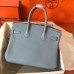 Hermes Birkin 30 Handmade Bag In Blue Lin Clemence Leather Hermes Birkin 30 Handmade Bag In Blue Lin Clemence Leather