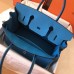 Hermes Birkin 30 Handmade Bag In Blue Zanzibar Clemence Leather Hermes Birkin 30 Handmade Bag In Blue Zanzibar Clemence Leather
