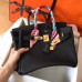 Hermes Birkin 30 Handmade Bag In Black Clemence Leather Hermes Birkin 30 Handmade Bag In Black Clemence Leather