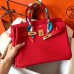 Hermes Birkin 30 Handmade Bag In Red Clemence Leather