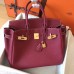Hermes Birkin 30 Handmade Bag In Ruby Clemence Leather Hermes Birkin 30 Handmade Bag In Ruby Clemence Leather