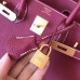 Hermes Birkin 30 Handmade Bag In Ruby Clemence Leather Hermes Birkin 30 Handmade Bag In Ruby Clemence Leather
