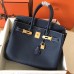 Hermes Birkin 30 Handmade Bag In Navy Blue Clemence Leather Hermes Birkin 30 Handmade Bag In Navy Blue Clemence Leather