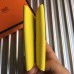 Hermes Calvi Card Holder In Yellow Epsom Leather