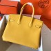 Hermes Birkin 30 Handmade Bag In Yellow Clemence Leather Hermes Birkin 30 Handmade Bag In Yellow Clemence Leather