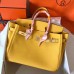 Hermes Birkin 30 Handmade Bag In Yellow Clemence Leather Hermes Birkin 30 Handmade Bag In Yellow Clemence Leather