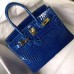 Hermes Birkin 30 Bag In Blue Electric Crocodile Niloticus Skin Hermes Birkin 30 Bag In Blue Electric Crocodile Niloticus Skin