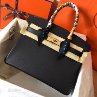Hermes Birkin 30 Handmade Bag In Black Epsom Leather Hermes Birkin 30 Handmade Bag In Black Epsom Leather
